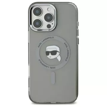 Etui Karl Lagerfeld do iPhone 16 Pro Max 6.9" MagSafe Czarny Hardcase IML Metal Karl Head 