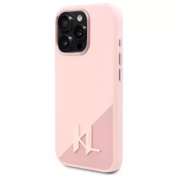 Etui Karl Lagerfeld do iPhone 16 Pro Max 6.9" Różowy MagSafe Hardcase Silicone Shadow Metal Initial 