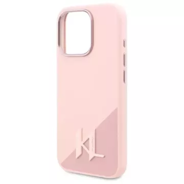 Etui Karl Lagerfeld do iPhone 16 Pro Max 6.9" Różowy MagSafe Hardcase Silicone Shadow Metal Initial 