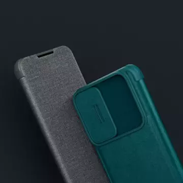 Etui Nillkin Qin Cloth Pro Case etui do Samsung Galaxy S23+ pokrowiec z klapką osłona na aparat szare