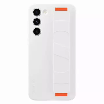 Etui Samsung Silicone Grip Cover doSamsung Galaxy S23+ Plus silikonowy pokrowiec z paskiem na rękę białe