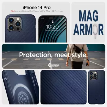 Etui Spigen Mag Armor do Apple iPhone 14 Pro Navy Blue