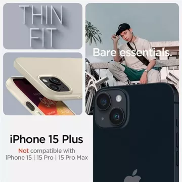 Etui Spigen Thin Fit do Apple iPhone 15 Plus - beżowe