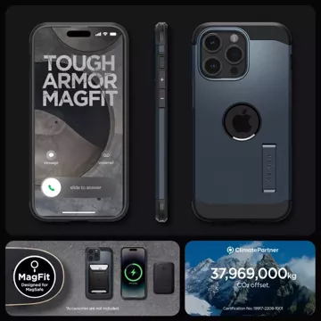 Etui Spigen Tough Armor Mag do MagSafe do iPhone 15 Pro metal slate