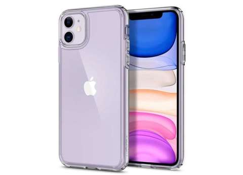 Etui Spigen Ultra Hybrid do Apple iPhone 11 Crystal Clear + szkło alogy