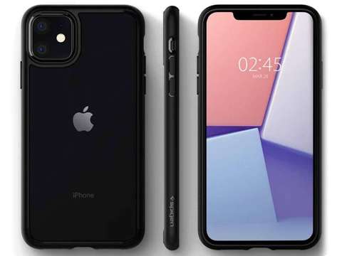 Etui Spigen Ultra Hybrid do Apple iPhone 11 Matte Black + szkło alogy