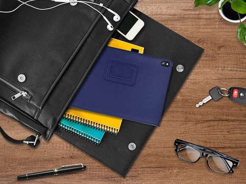 Etui Stand Cover Alogy stojak do Lenovo Tab M10 10.1 TB-X505 F/L Granatowe + Szkło