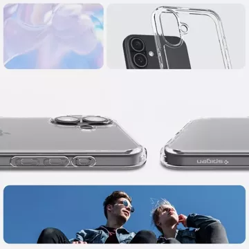 Etui + Szkło Spigen Ultra Hybrid do Apple iPhone 16 obudowa ochronna case na telefon Crystal Clear