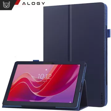 Etui + Szkło do Lenovo Tab K11E / M11 10.95" TB330FU/TB330XU/TB331FC stojak pokrowiec obudowa z klapką na tablet Case Alogy Granatowe + Rysik Gratis