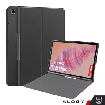 Etui + Szkło do Lenovo Tab Plus 11.5" 2024 TB351FU Alogy Book Cover Case obudowa na tablet Czarne + Rysik Gratis