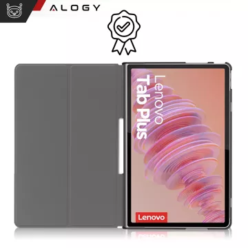 Etui + Szkło do Lenovo Tab Plus 11.5" 2024 TB351FU Alogy Book Cover Case obudowa na tablet Czarne + Rysik Gratis