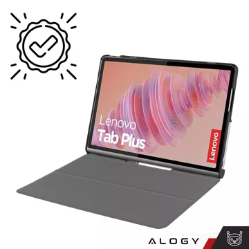 Etui + Szkło do Lenovo Tab Plus 11.5" 2024 TB351FU Alogy Book Cover Case obudowa na tablet Granatowe + Rysik Gratis