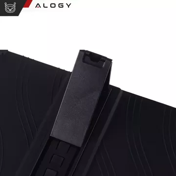 Etui + Szkło do TCL TAB 10 Gen2 8496G 10.36" 10.4 obudowa na tablet silikonowe Alogy Stand Case Czarny + Rysik Gratis