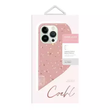 Etui UNIQ Coehl Terrazzo do iPhone 14 Pro 6,1" różowy/coral pink