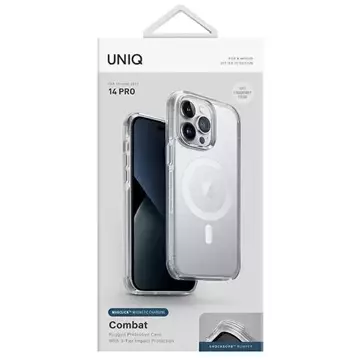 Etui UNIQ Combat do iPhone 14 Pro 6,1" Magclick Charging przeźroczysty/dove satin clear