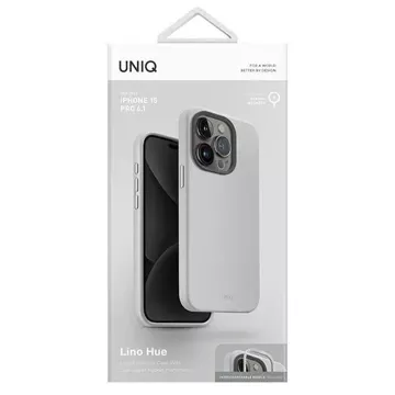 Etui UNIQ Lino Hue do iPhone 15 Pro 6.1" Magclick Charging jasnoszary/chalk grey