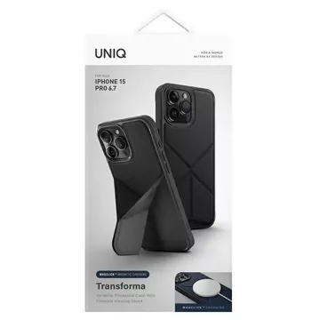 Etui UNIQ Transforma do iPhone 15 Pro Max 6.7" Magclick Charging czarny/ebony black