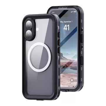 Etui Wodoodporne Alogy HydroArmor™ IP68 Case z przezroczystym tyłem Pancerna obudowa 360 do MagSafe do Apple iPhone 16