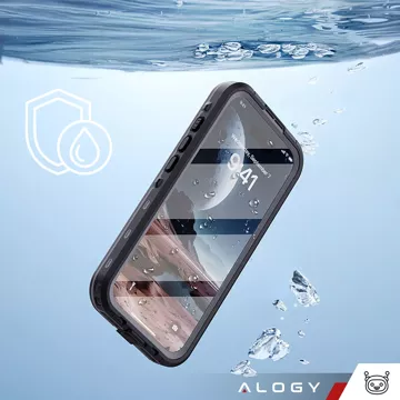 Etui Wodoodporne Alogy HydroArmor™ IP68 Case z przezroczystym tyłem Pancerna obudowa 360 do MagSafe do Apple iPhone 16 Pro Max