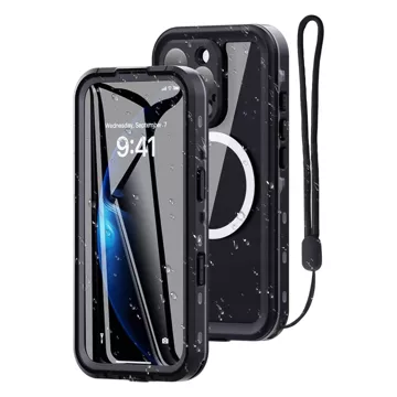 Etui Wodoodporne Alogy HydroArmor™ IP68 Case z przezroczystym tyłem Pancerna obudowa 360 do MagSafe do Apple iPhone 16 Pro Max