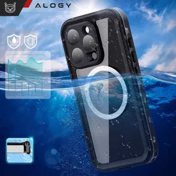 Etui Wodoodporne Alogy HydroArmor™ IP68 Case z przezroczystym tyłem Pancerna obudowa 360 do MagSafe do Apple iPhone 16 Pro Max