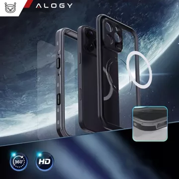 Etui Wodoodporne Alogy HydroArmor™ IP68 Case z przezroczystym tyłem Pancerna obudowa 360 do MagSafe do Apple iPhone 16 Pro Max