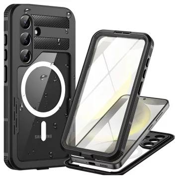 Etui Wodoodporne Alogy HydroArmor™ IP68 Case z przezroczystym tyłem Pancerna obudowa 360 do MagSafe do Samsung Galaxy S24+ Plus