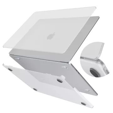 Etui do Apple Macbook Air 13.6 - M2/M3 2022/2023/2024/2025 Alogy AirGuard™ Elastyczna obudowa Matowa Przezroczysty Biały