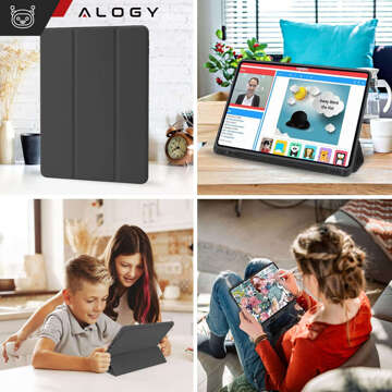 Etui do Apple iPad 10.2 9 gen 8/7 2021/2020/2019 Smart Pencil Case Alogy TPU obudowa na tablet Czarne + Szkło