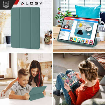 Etui do Apple iPad 10.2 9 gen 8/7 2021/2020/2019 Smart Pencil Case Alogy TPU obudowa na tablet Zielone + Szkło