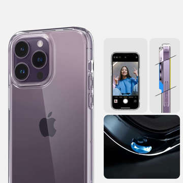 Etui do Apple iPhone 14 Pro obudowa case Spigen Ultra Hybrid Frost Clear + Szkło