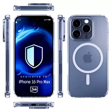 Etui do Apple iPhone 16 Pro Max do MagSafe 3mk MagCase wzmocniona obudowa pancerne plecki przezroczyste