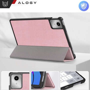 Etui do Lenovo Tab K11E / M11 10.95" TB330FU / TB330XU / TB331FC Book Case Cover z klapką obudowa futerał pokrowiec Alogy Różowe + Rysik