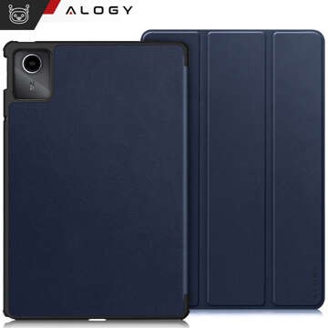 Etui do Lenovo Tab M11 10.95" TB330FU / TB330XU / TB331FC Book Case Cover z klapką obudowa futerał pokrowiec Alogy Granatowe + Szkło + Rysik