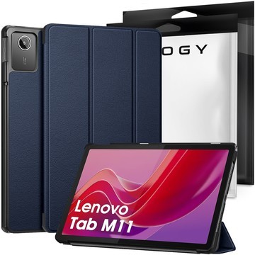 Etui do Lenovo Tab M11 10.95" TB330FU / TB330XU / TB331FC Book Case Cover z klapką obudowa futerał pokrowiec Alogy Granatowe + Szkło + Rysik