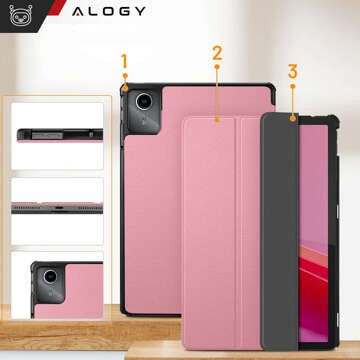 Etui do Lenovo Tab M11 10.95" TB330FU / TB330XU / TB331FC Book Case Cover z klapką obudowa futerał pokrowiec Alogy Różowe