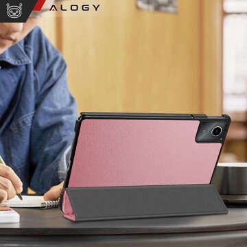 Etui do Lenovo Tab M11 10.95" TB330FU / TB330XU / TB331FC Book Case Cover z klapką obudowa futerał pokrowiec Alogy Różowe + Rysik