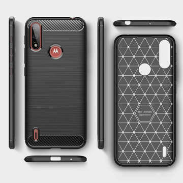 Etui do Motorola Moto E7/ E7i Power Alogy Rugged Armor obudowa TPU Carbon Black