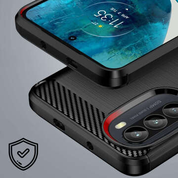 Etui do Motorola Moto G52 / G82 5G pancerne plecki obudowa na telefon case Carbon Silicone czarne
