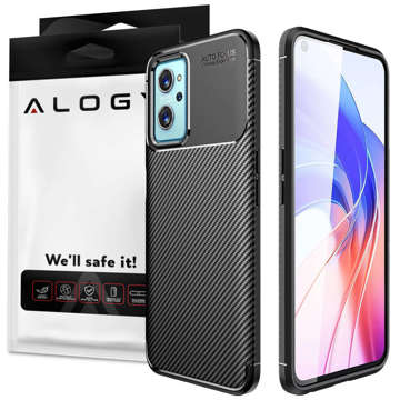 Etui do Realme 9i Alogy Rugged Armor obudowa TPU Carbon Black + Szkło