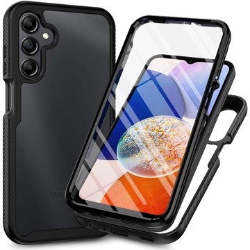 Etui do Samsung Galaxy A05s pancerne obudowa + ochrona osłona na ekran Case 360 Defense czarno-przezrooczyste