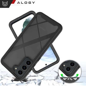 Etui do Samsung Galaxy S23 FE pancerne obudowa + folia hydrożelowa Case Defense 360 Pro Alogy czarne