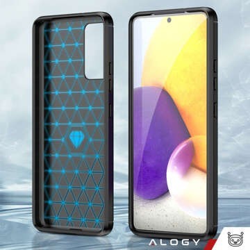 Etui do Samsung Galaxy S23 FE pancerne plecki obudowa na telefon case Alogy Carbon Silicone czarne + Szkło