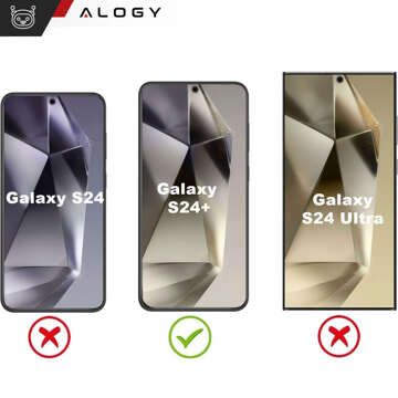 Etui do Samsung Galaxy S24+ Plus Mag Safe Glamour Case Ring obudowa ochrona aparatów Alogy Czarne przezroczyste