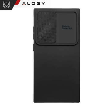 Etui do Samsung Galaxy S24 Ultra pancerne obudowa ochrona osłona aparatu Slide Camshield Case Alogy czarne