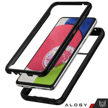 Etui do Samsung Galaxy S24 pancerne obudowa + folia na ekran hydrożelowa Case 360 Defense Pro Alogy czarne