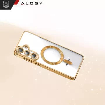 Etui do Samsung Galaxy S25+ Plus Alogy LuxeShield™️ Glamour Luxury Ring obudowa z osłoną aparatów Złote