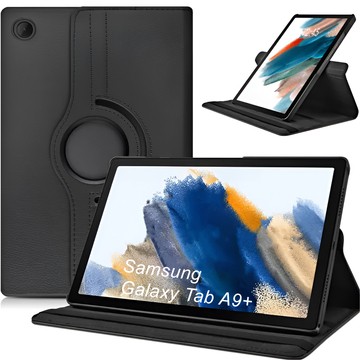 Etui do Samsung Galaxy Tab A9+ Plus 2023 11" (X210/X215/X216) obrotowe pokrowiec obudowa z klapką na tablet Case Alogy Czarne + Szkło 