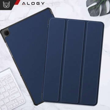 Etui do Samsung Galaxy Tab A9+ Plus 2023 11" (X210/X215/X216) obudowa z klapką na tablet Book Cover Case Alogy Granatowe + Szkło