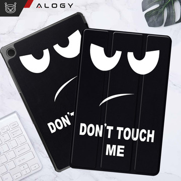 Etui do Samsung Galaxy Tab A9+ Plus 2023 11" (X210/X215/X216) obudowa z klapką na tablet Slim Case Alogy Don't touch me czarne + Szkło